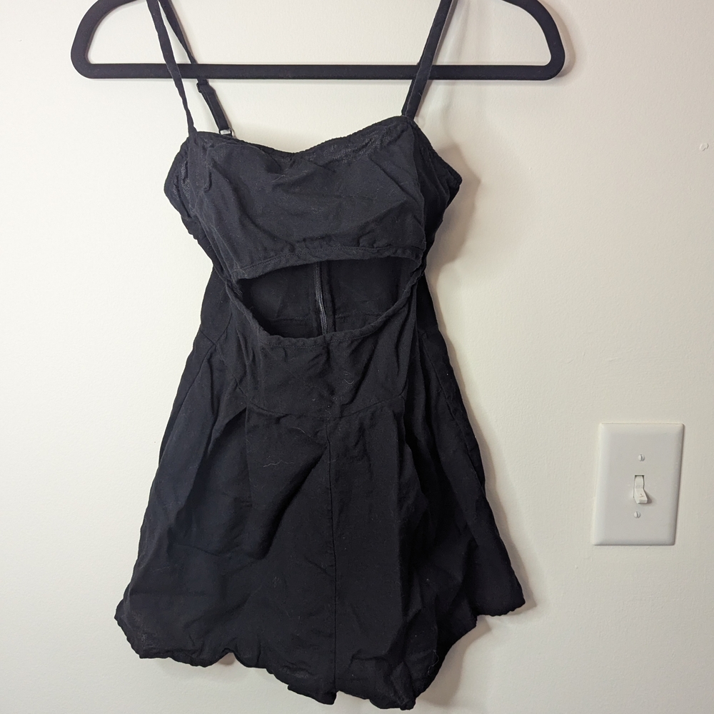 ASOS Women's Black Mini Romper with Front Cutout Detail